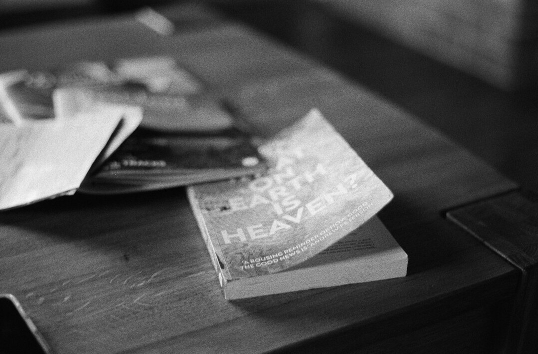 mystery book on wooden table